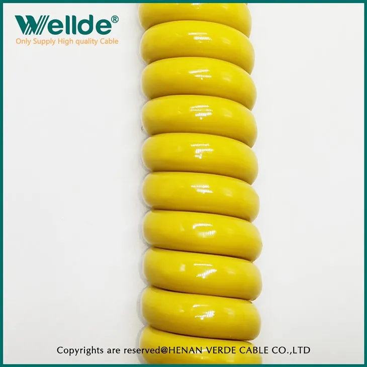 Multi-core Yellow Soft Spiral Cable