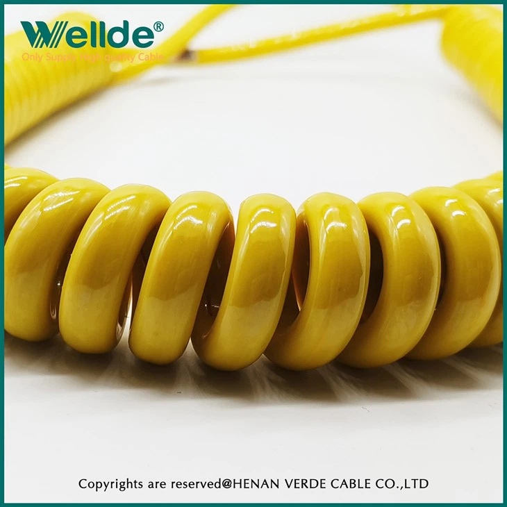 สายเคเบิลเกลียวอ่อนสีเหลืองแบบมัลติคอร์