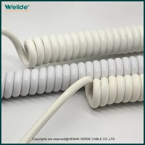 8 Core 1 mm White Spiral Cable high quality