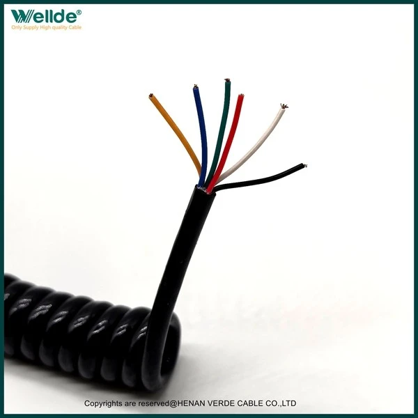 Factory Direct 6 Core PUR Spiral Cable high quality