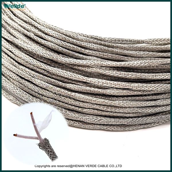 สายเคเบิลป้องกันแบบถัก PTFE 2 แกน
