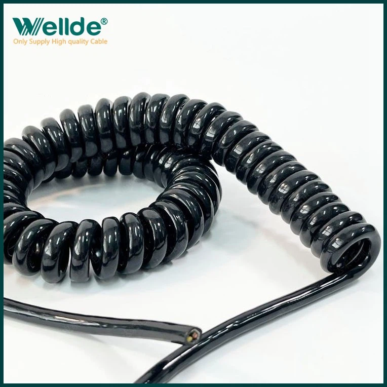 PU Jacket Flexible Coiled Spiral Cable