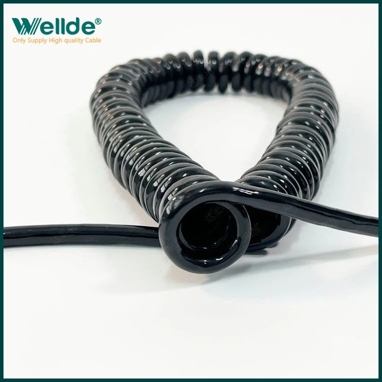 PU Jacket Flexible Coiled Spiral Cable